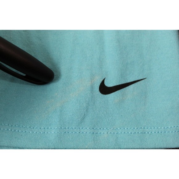 Nike Dri-Fit  Women's Athletic Cut Blue V-Neck Tee Medium "Just Do It" - Picture 10 of 10